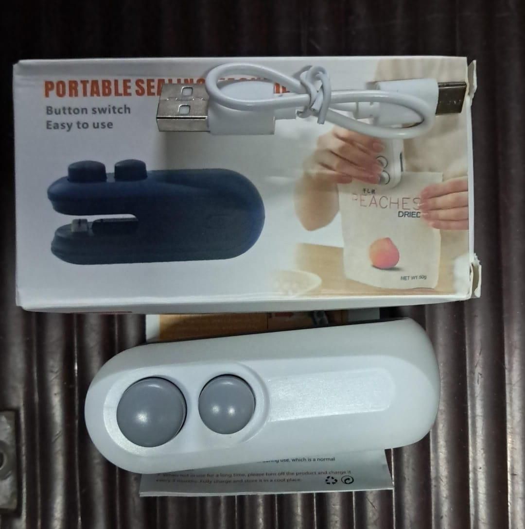Portable mini sealing machine USB rechargeable magnetic bag sealer with cutter from Sharattn Kolkata India