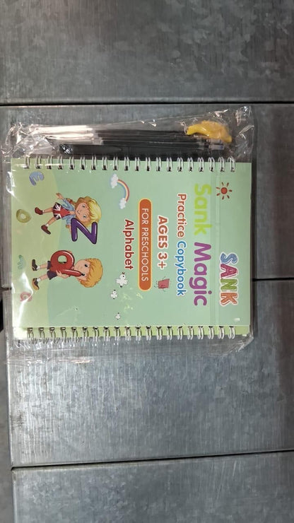 Sharattn magic practice copybook 4-book set with disappearing ink pen and 10 refills for kids India