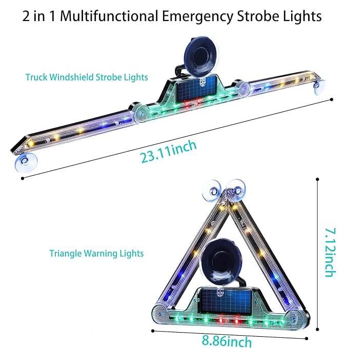 Sharattn solar powered wireless road safety signal light led warning triangle for car breakdown emergency India