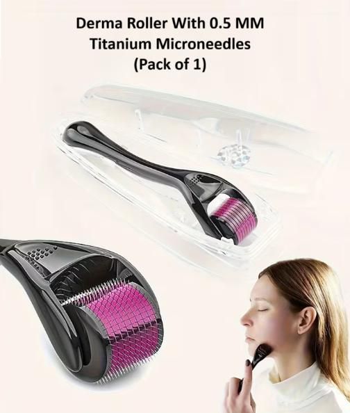 "Derma Roller with 0.5 mm titanium microneedles – scalp care tool for stimulating hair growth and improving circulation"