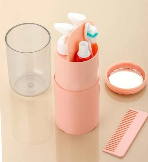 Pack smart with the Sharattn™ 6-in-1 Travel Kit. Holds toothbrush, toothpaste, shampoo, and towel in one compact cup. Leak-proof and portable.