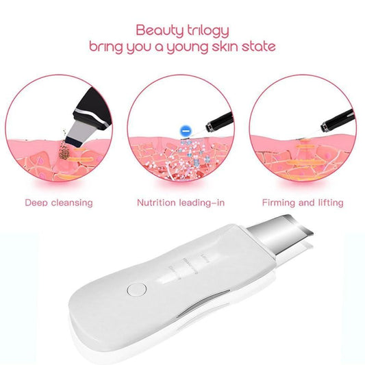 Sharattn ultrasonic facial skin scrubber blackhead remover tool white for deep pore cleansing and exfoliation India